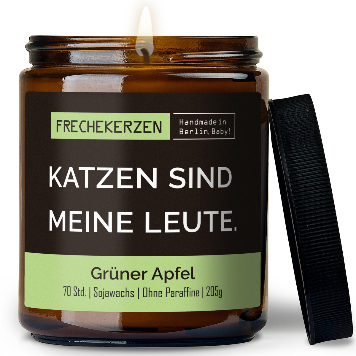 Kerze mit Spruch | katzen sind meine leute.