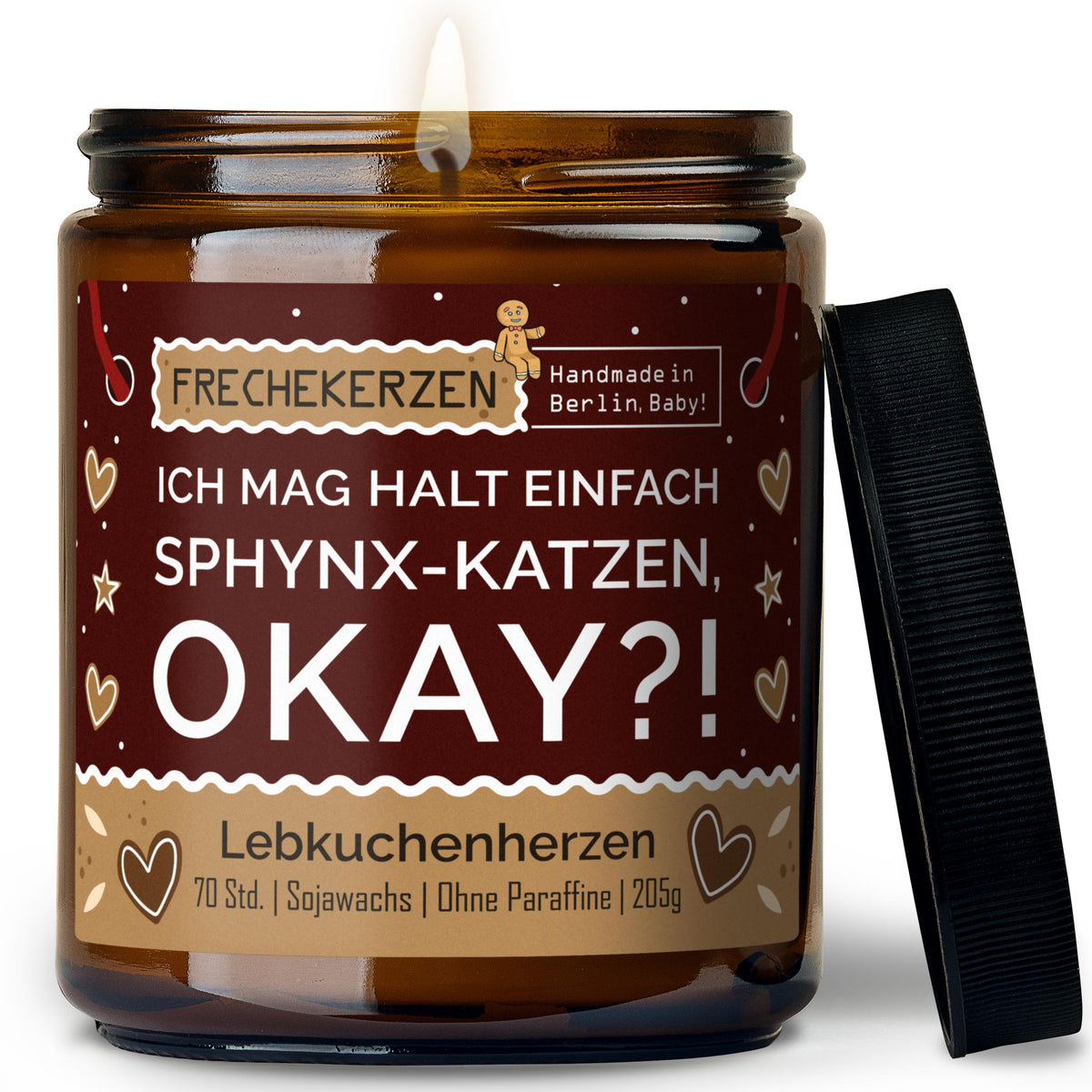 Kerze mit Spruch | ich mag halt einfach sphynx-katzen, okay?!