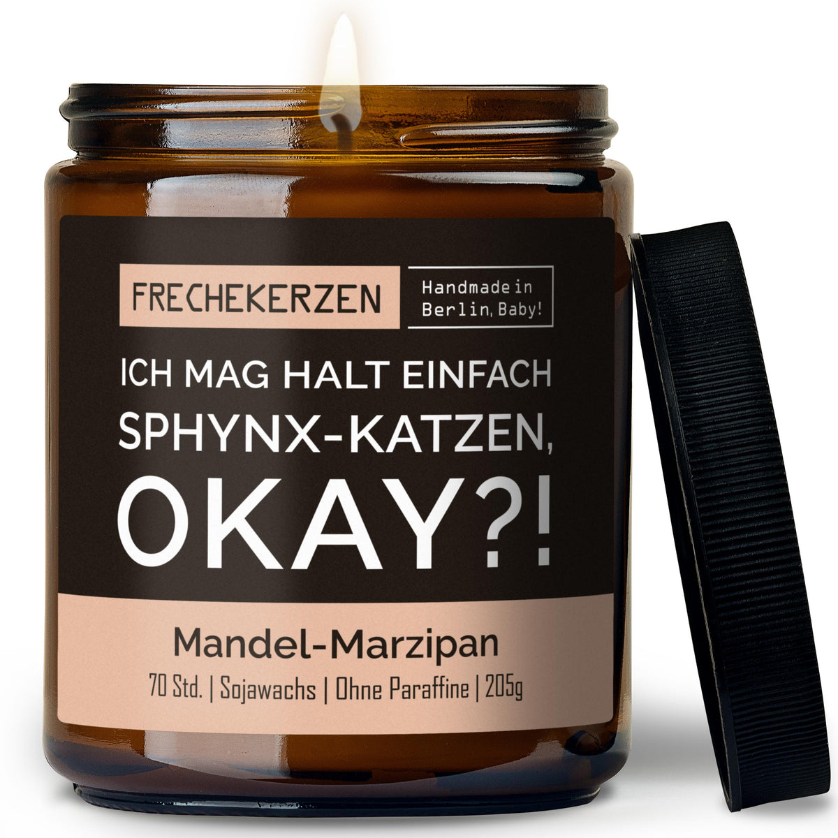 Kerze mit Spruch | ich mag halt einfach sphynx-katzen, okay?!