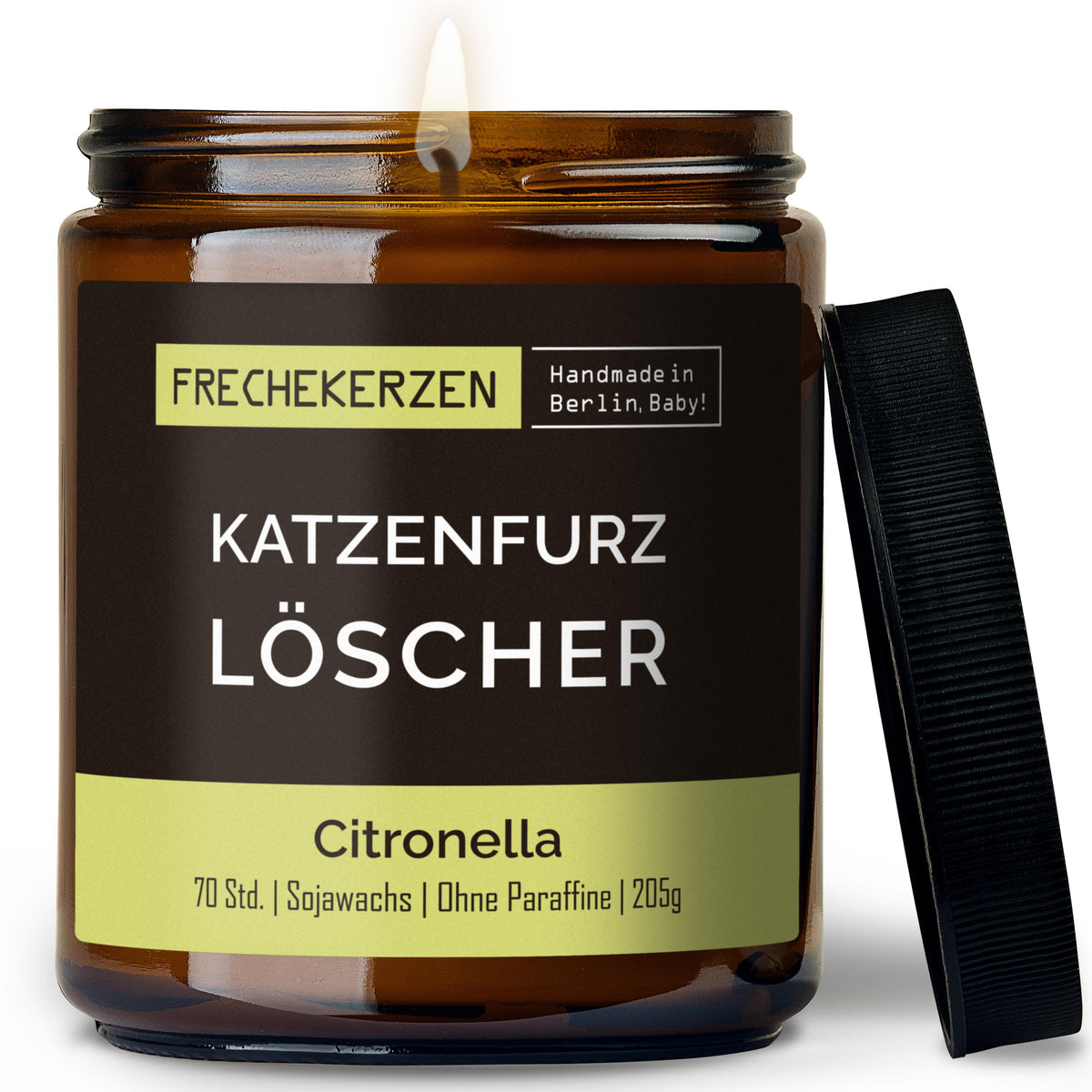Kerze mit Spruch | katzenfurz löscher