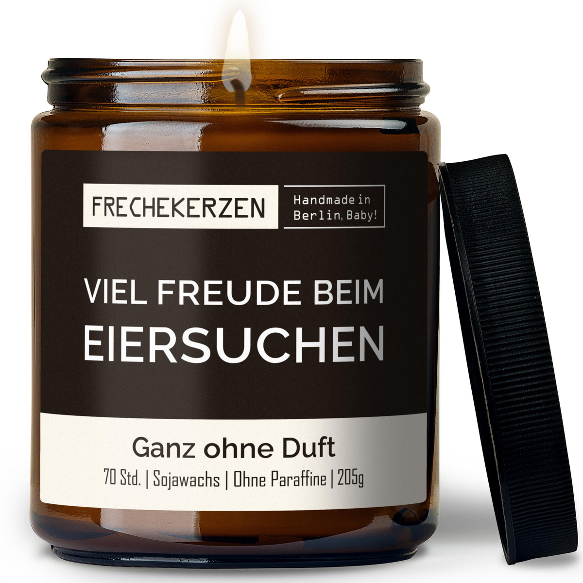 Kerze mit Spruch | viel freude beim eiersuchen