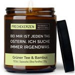 Duftkerze mit Spruch | bei mir ist jeden tag ostern. ich suche immer irgendwas.