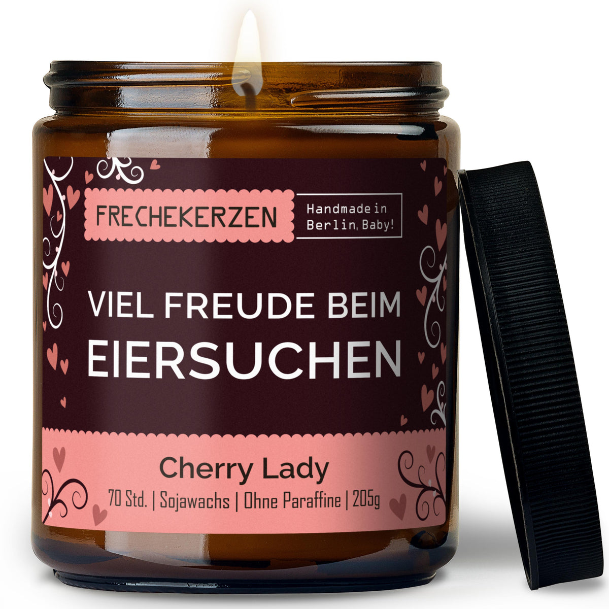 Kerze mit Spruch | viel freude beim eiersuchen