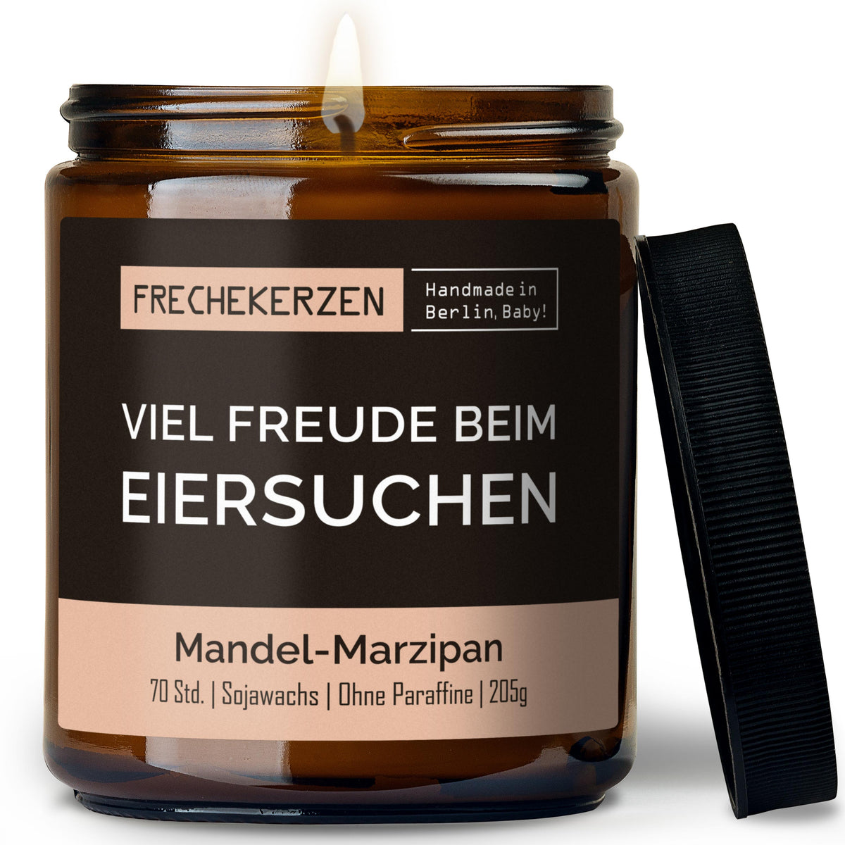 Kerze mit Spruch | viel freude beim eiersuchen