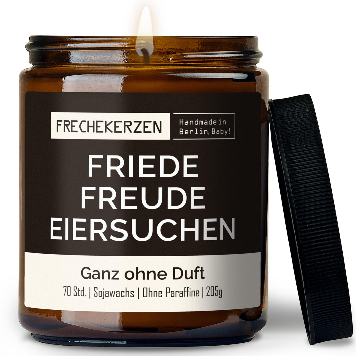 Duftkerze mit Spruch | friede freude eiersuchen