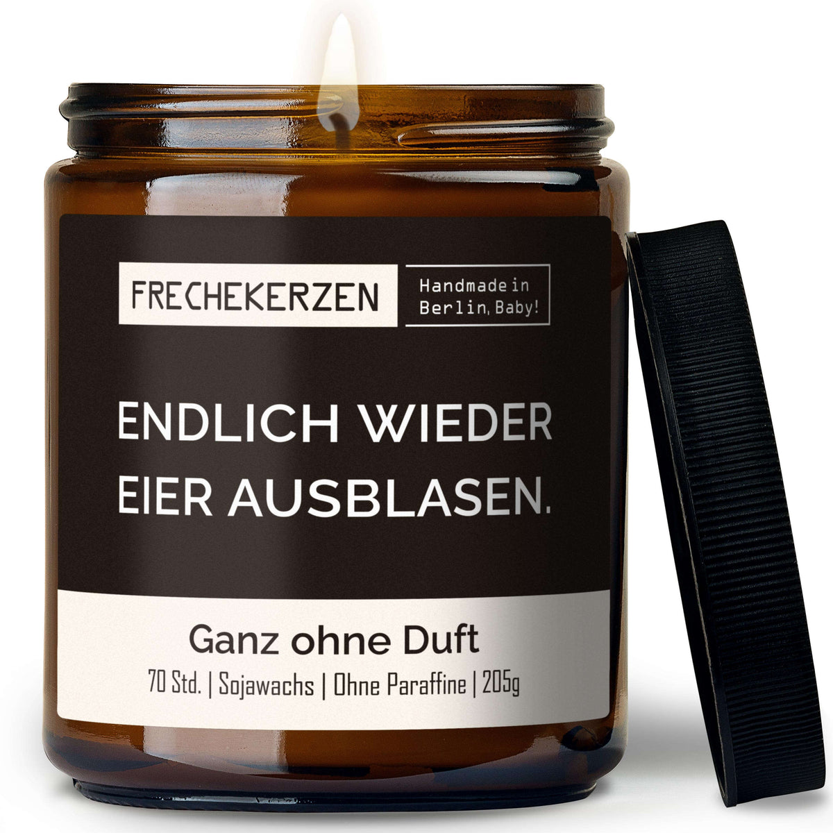 Duftkerze mit Spruch | endlich wieder eier ausblasen.