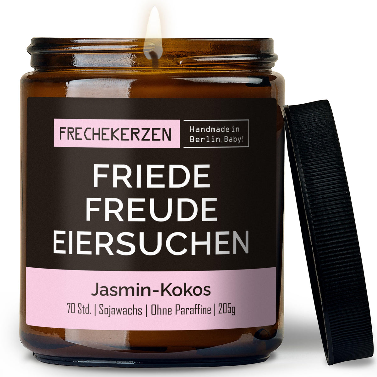 Duftkerze mit Spruch | friede freude eiersuchen