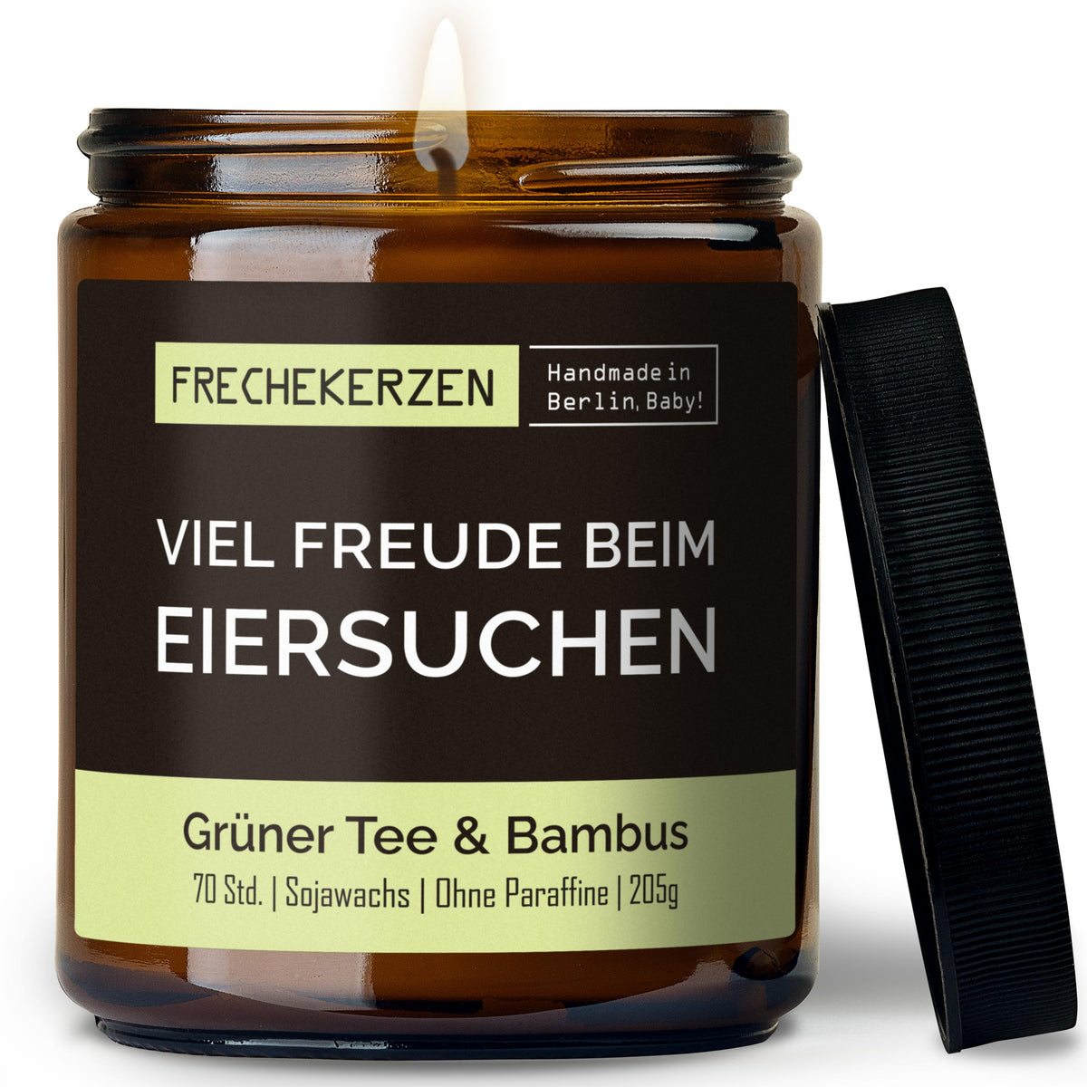 Kerze mit Spruch | viel freude beim eiersuchen