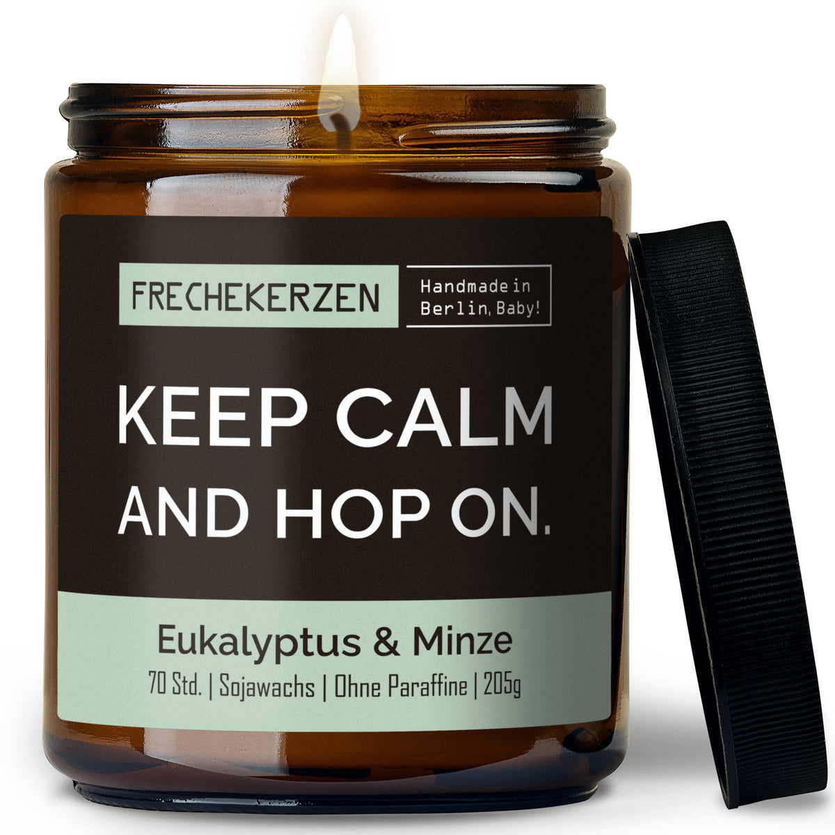 Freche Kerze | keep calm and hop on.