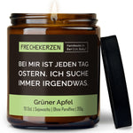 Duftkerze mit Spruch | bei mir ist jeden tag ostern. ich suche immer irgendwas.