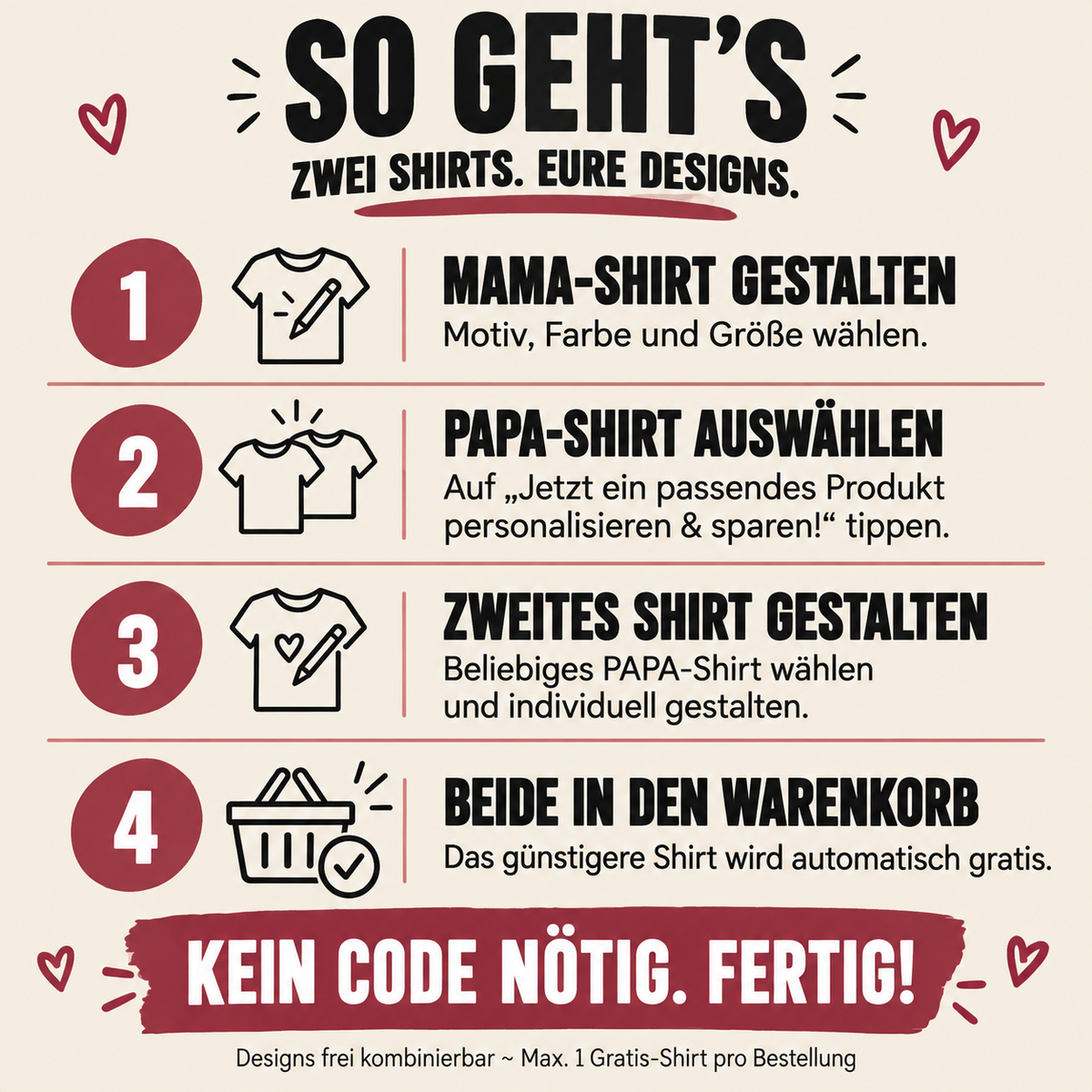 MAMA T-Shirt MOM OF TWO personalisiert