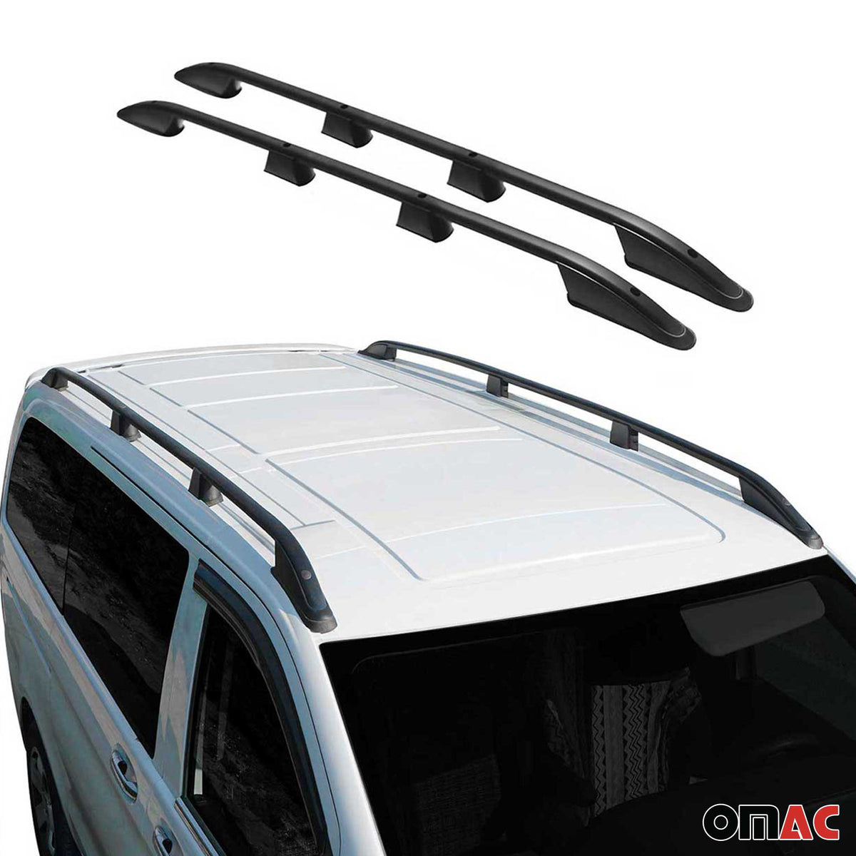Dachreling Dachgepäckträger für VW Caddy Maxi 2015-2020 L2 Langer  Alu Schwarz
