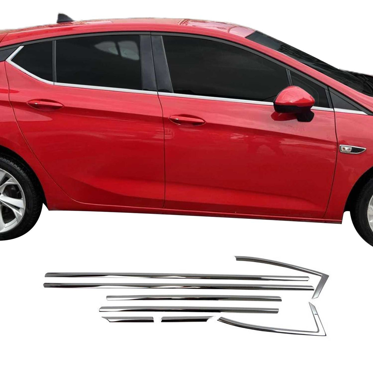 Fensterleisten Zierleisten für Opel Astra K 2015-2019 Edelstahl Chrom 8tlg