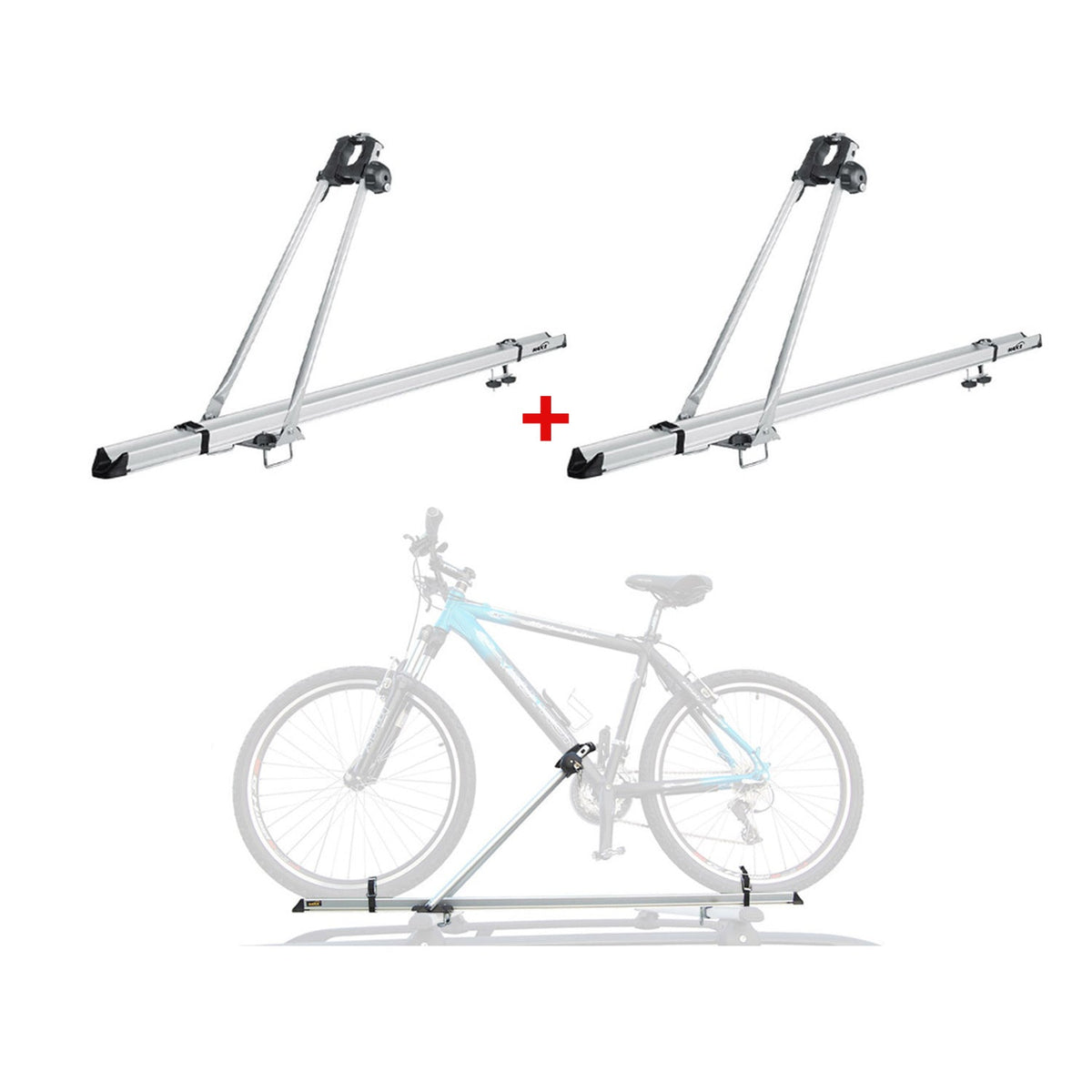 Fahrradträger Dachfahrradträger bis 15kg Fahrradhalter Aluminium Fahrräder 2tlg