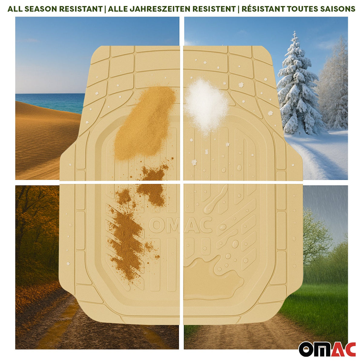 Fußmatten Automatten für Dacia Jogger 2021-2027 3D Passform Universal Beige