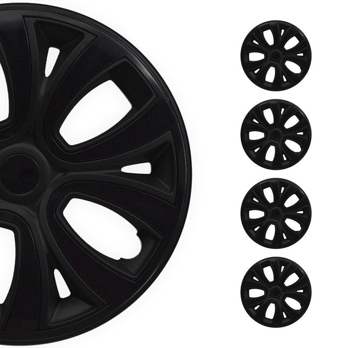 4x Radblenden Radkappen Radzierblenden 16" Zoll Schwarz Glänzend