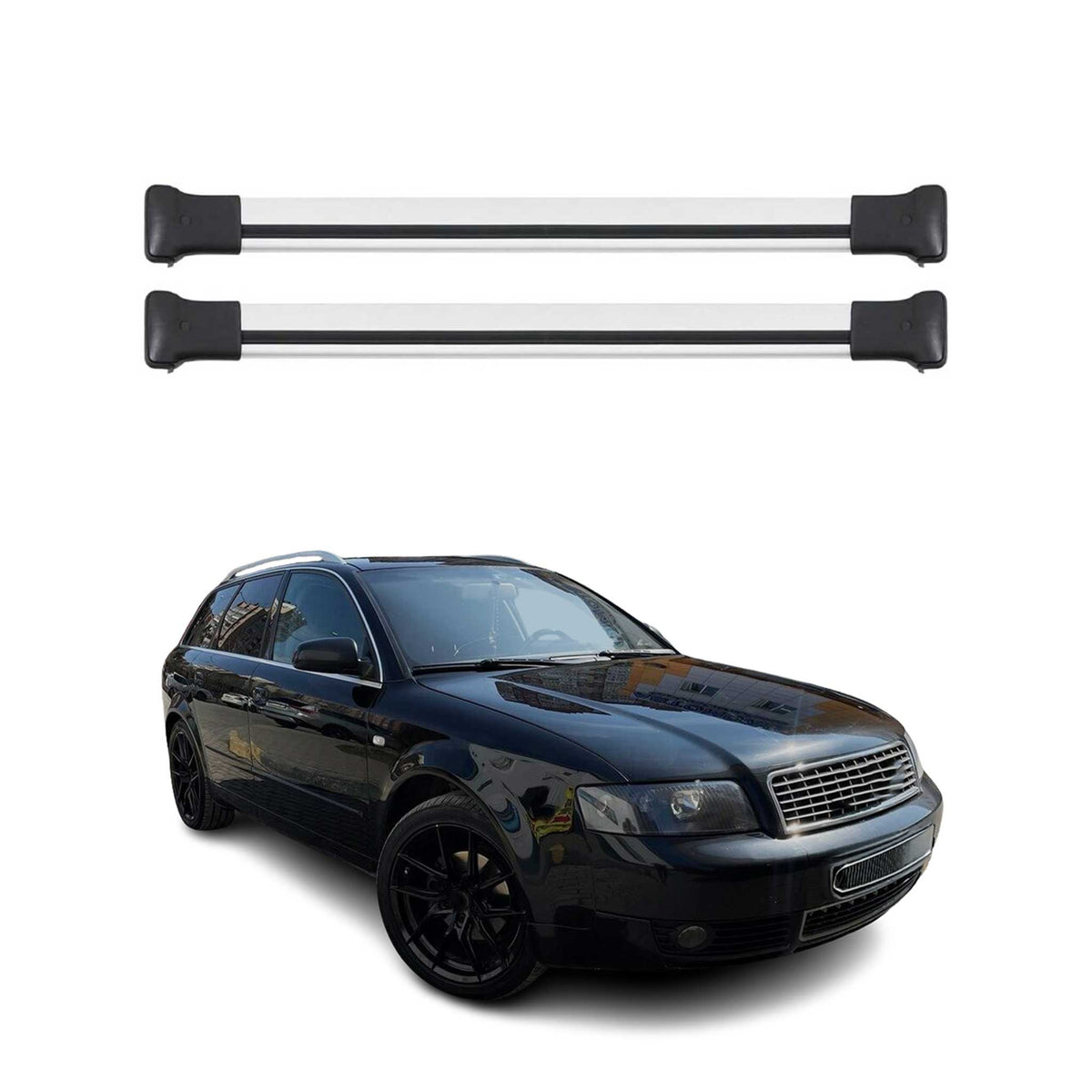 Dachträger Grundtäger für Audi A4 B6 B7 Avant 2001-2008 75kg Alu Silber 2 tlg