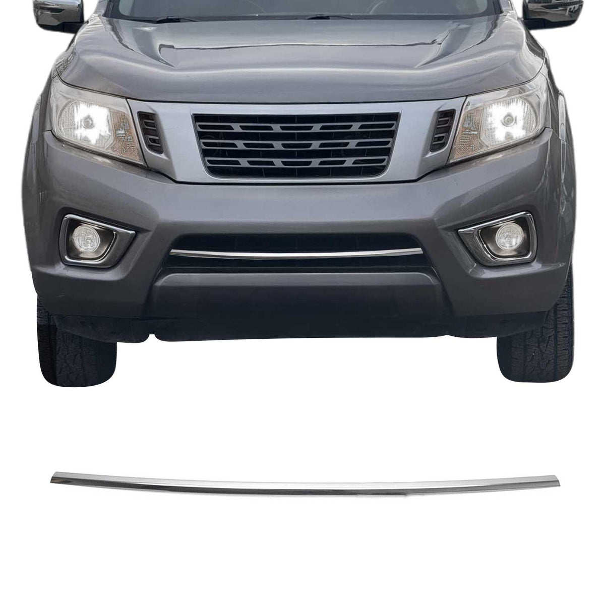 Kühlergrill Leisten Grillleisten für Nissan Navara 2016-2020 Edelstahl Chrom