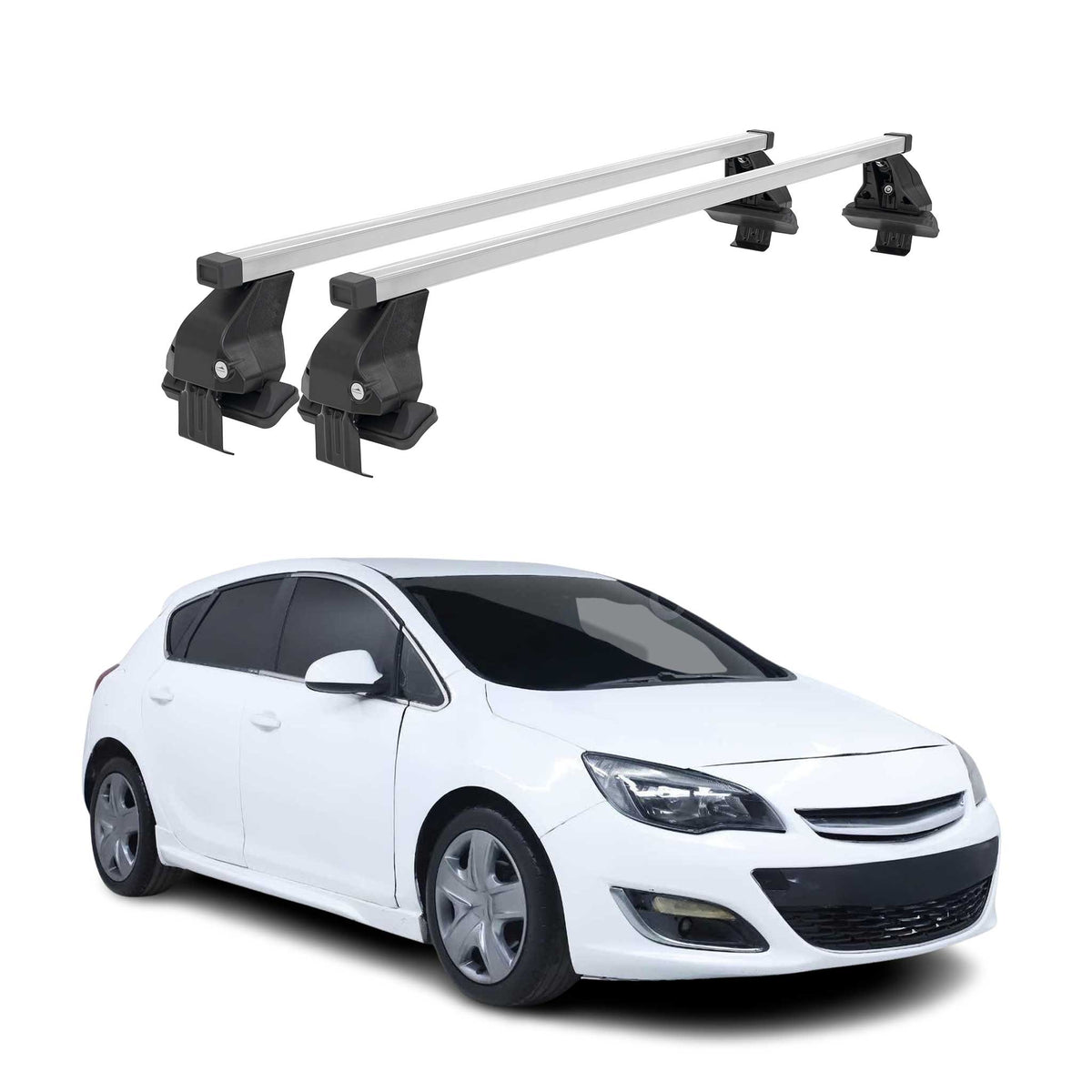 Menabo Dachträger Grundtäger für Opel Astra J 2009-2015 50kg Stahl Silber 2 tlg