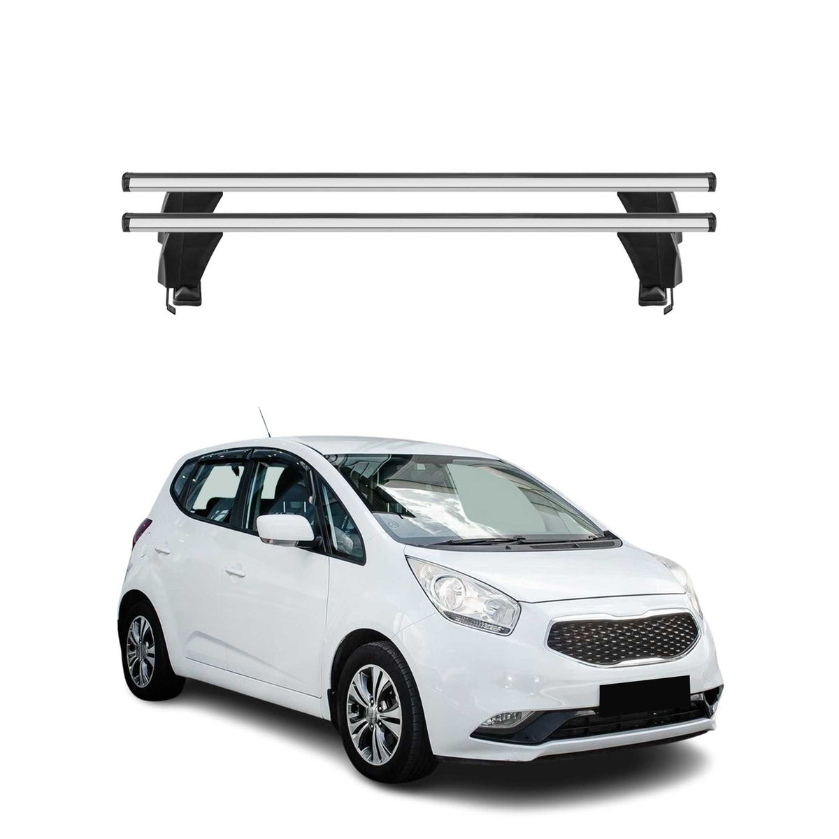 Menabo Dachträger Grundtäger für Kia Venga 2014-2019 50kg Aluminium Silber 2 tlg