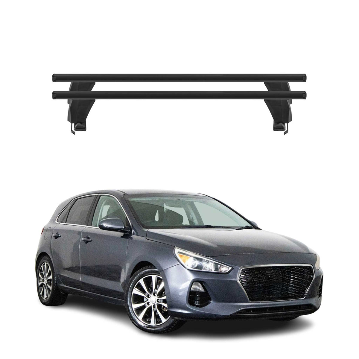 Menabo Dachträger Grundtäger für Hyundai Elantra GT 2017-2020 50kg Alu Schwarz
