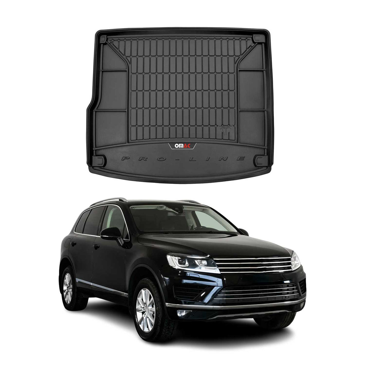OMAC Gummi Kofferraumwanne für VW Touareg 2010-2018 TPE Laderaumwanne Schwarz