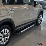 Seitentürleiste Türschutzleiste für Fiat 500X 2015-2026 Chrom Stahl Dunkel 4x