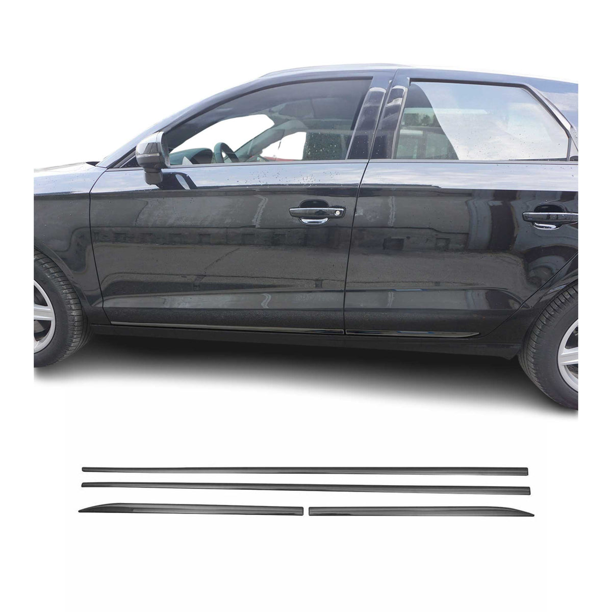 Seitentürleiste Türschutz für VW Passat Variant B8 2015-2023 Chrom Dunkel 4x