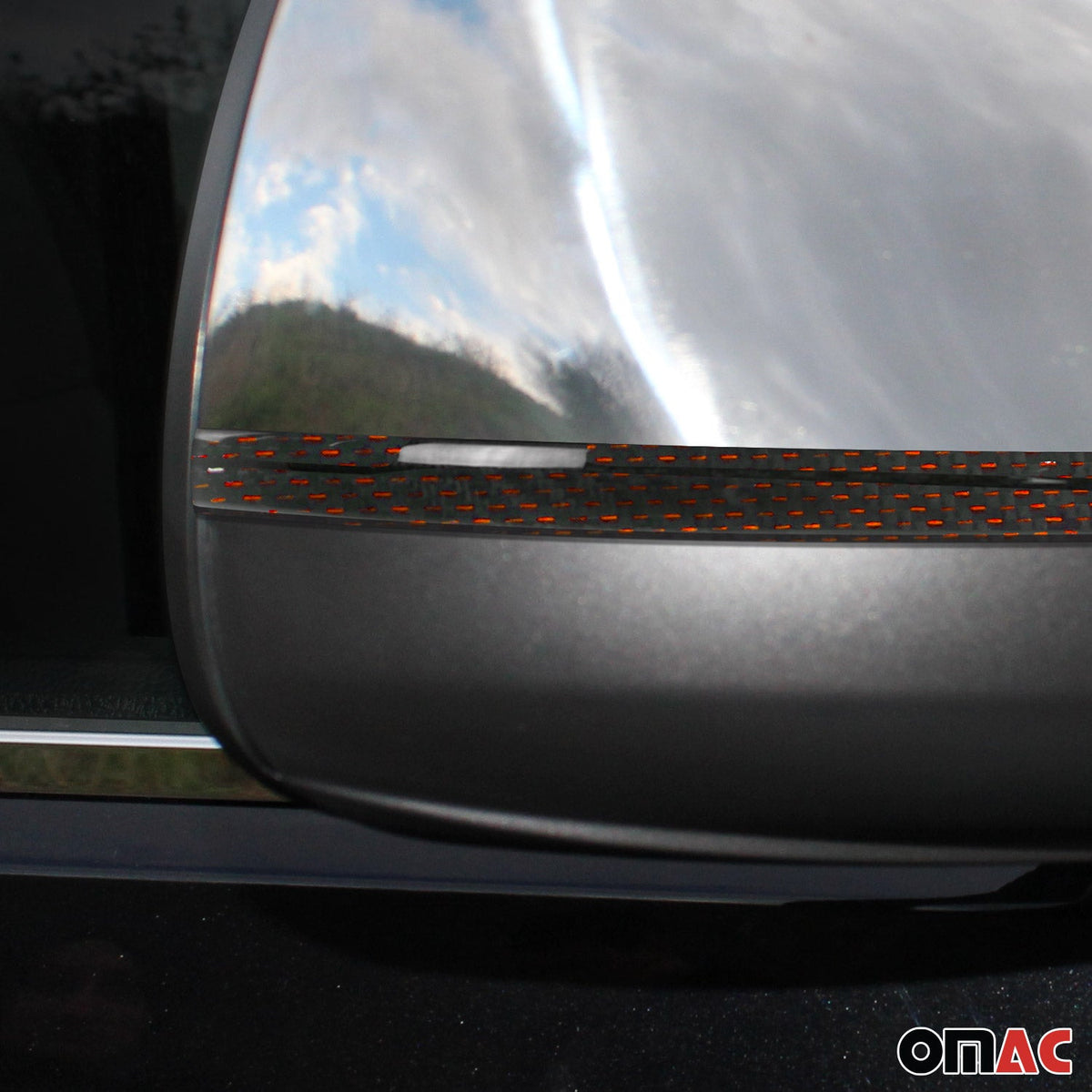 Spiegelkappen Leiste für VW Multivan T5 2010-15 Echt Carbon Rot Schwarz 2x
