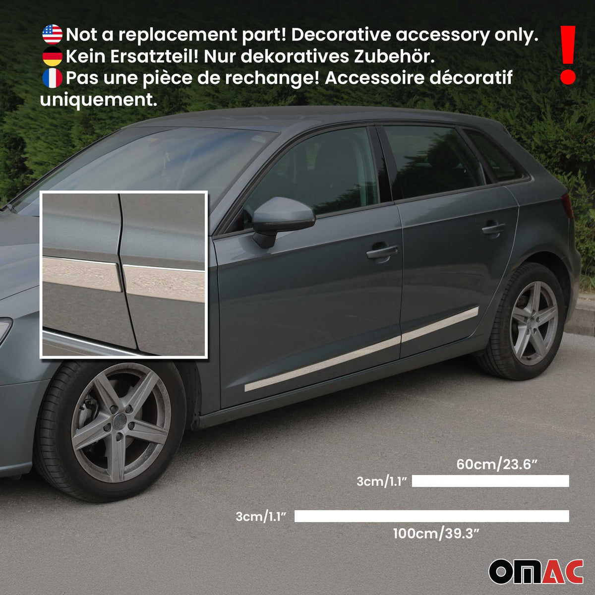 Türschutz Türleiste Seitentürleiste für Volvo S60 2010-2018 Edelstahl Chrom 4x