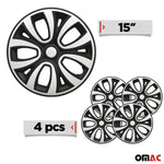 4x Radkappen Radzierblenden Radblenden für 15" Zoll Stahlfelgen Schwarz weiß