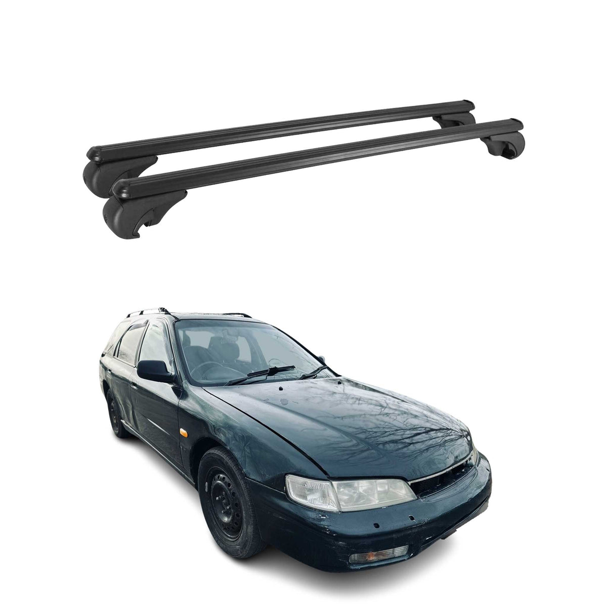 Dachträger für Honda Accord Aerodeck 1994-1997 Gepäckträger Aluminium Schwarz 2x