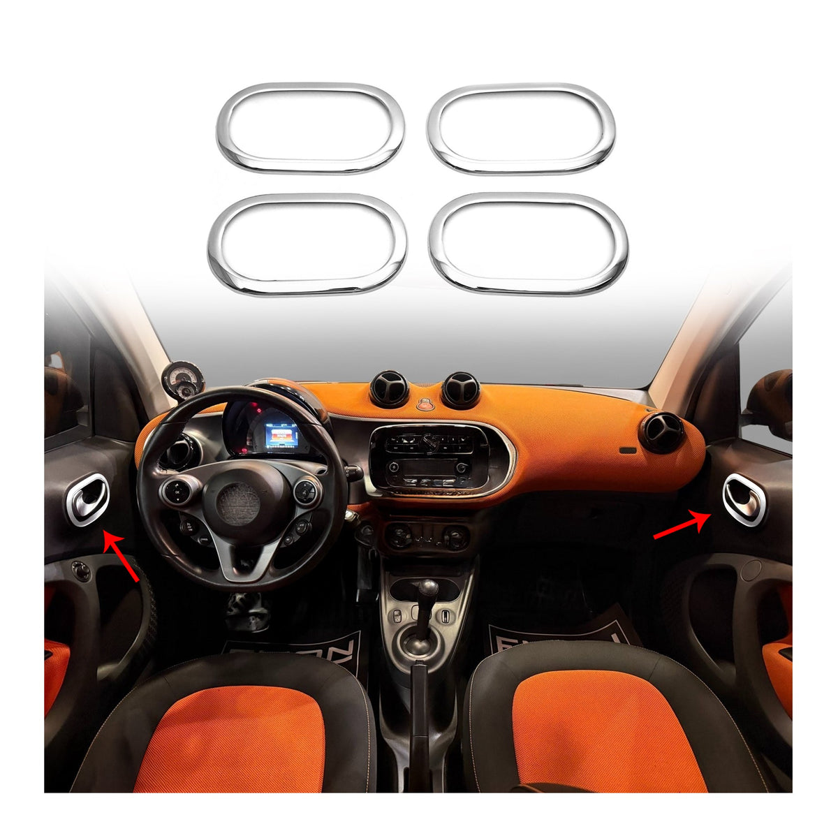 Chrom Türgriff Blende für Renault Modus 2004-2012 Edelstahl 4tlg
