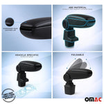 Mittelarmlehne Armlehne Mittelkonsole für Ford Focus 2015-2018 PU-Leder Schwarz