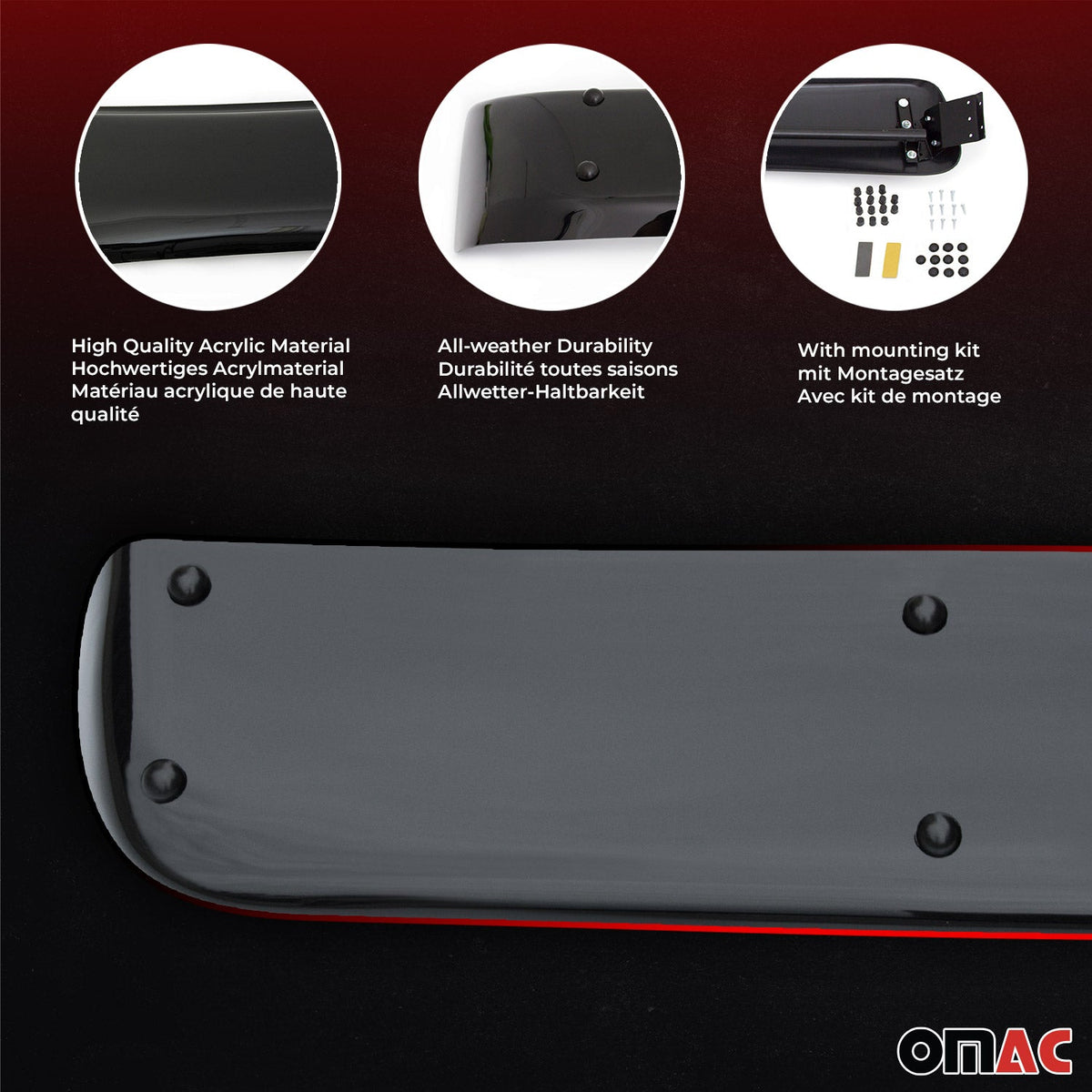 Sonnenblende Motorhaube Deflektor für Fiat Ducato Jumper Boxer 2006-14 Acryl 2x
