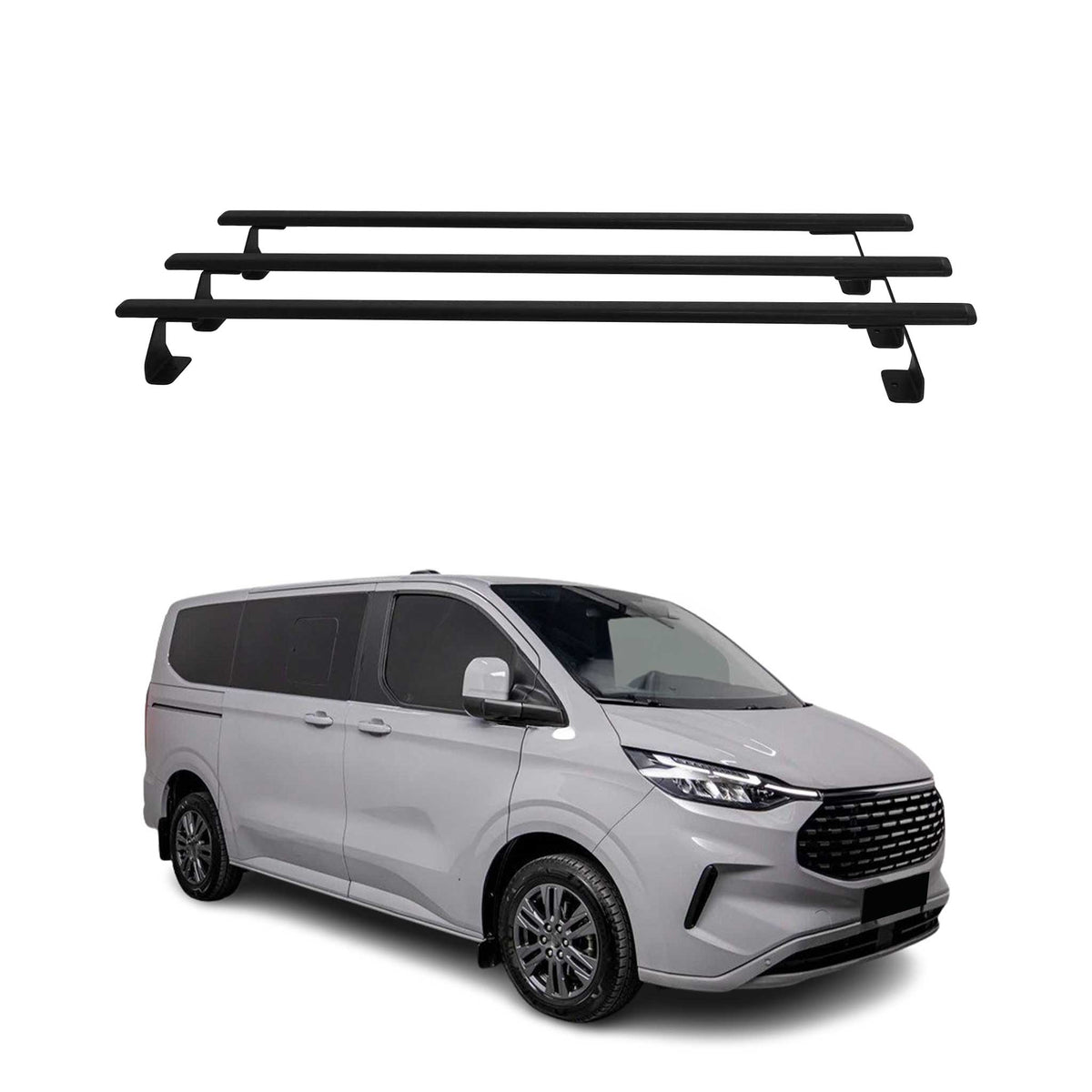 Dachträger Grundtäger für VW Transporter T7 2023-2026 75kg Stahl Schwarz 3 tlg
