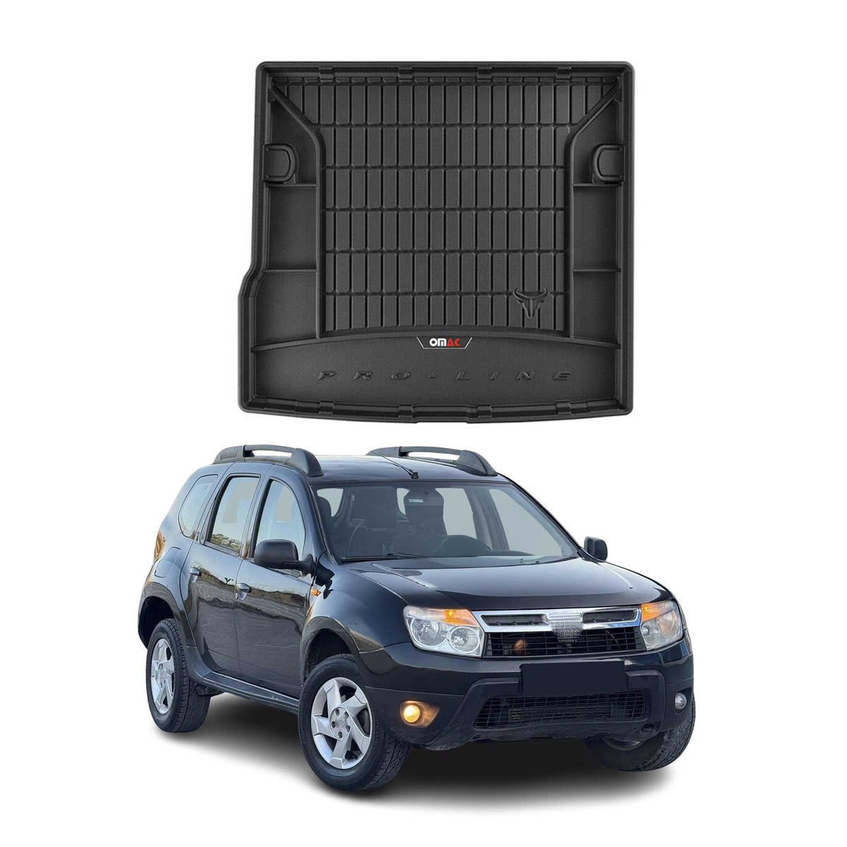 OMAC Gummi Kofferraumwanne für Dacia Duster 2010-2017 TPE Laderaumwanne Schwarz