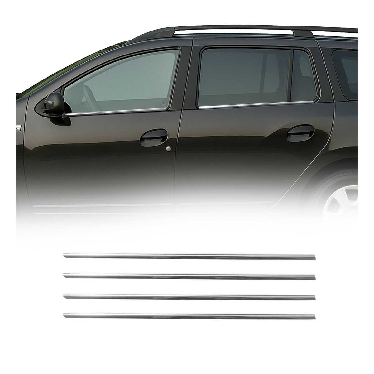 Fensterleisten Zierleisten für Dacia Logan MCV II 2013-2020 Edelstahl Chrom 4tlg