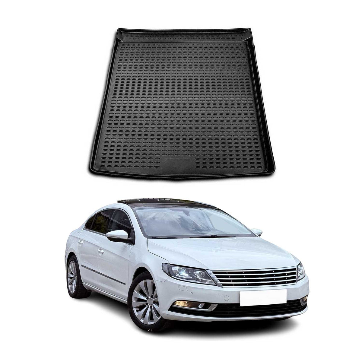 Kofferraummatte Kofferraumwanne für VW Passat CC 2008-2017 Gummi TPE Schwarz