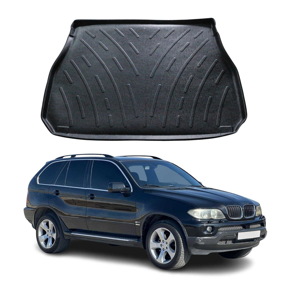 Kofferraumwanne Laderaumwanne für BMW X5 E53 1999-2006 Gummi TPE Schwarz