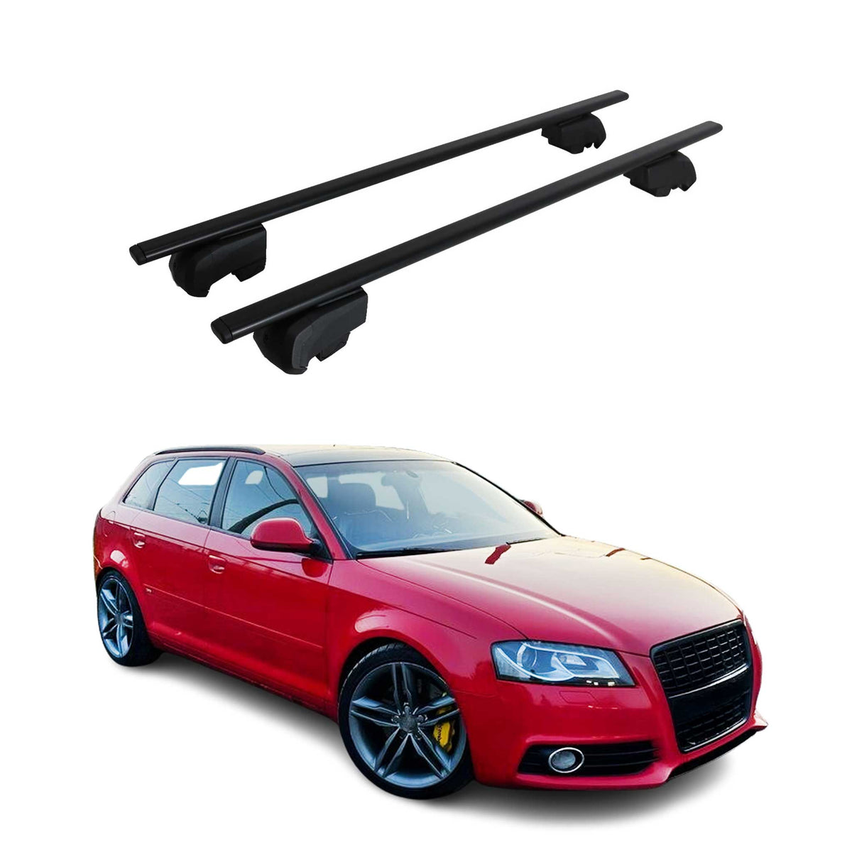 Dachträger Gepäckträger für Audi A3 2005-2013 Querträger ABE Stahl Schwarz 2x