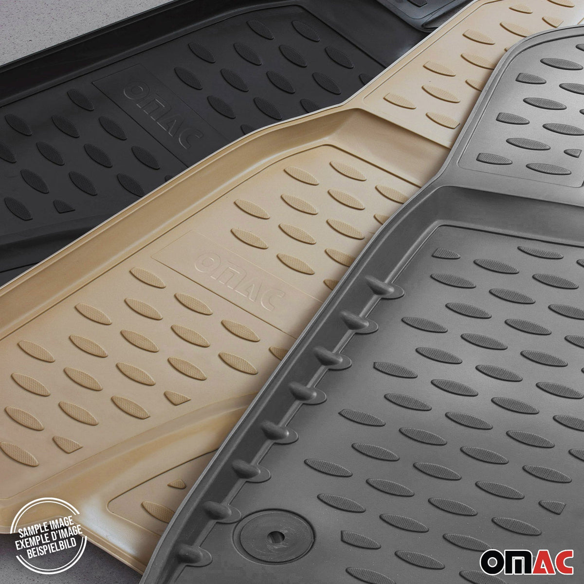 OMAC Gummimatten Fußmatten für BMW 1er E87 2004-2011 TPE Automatten Grau 4x