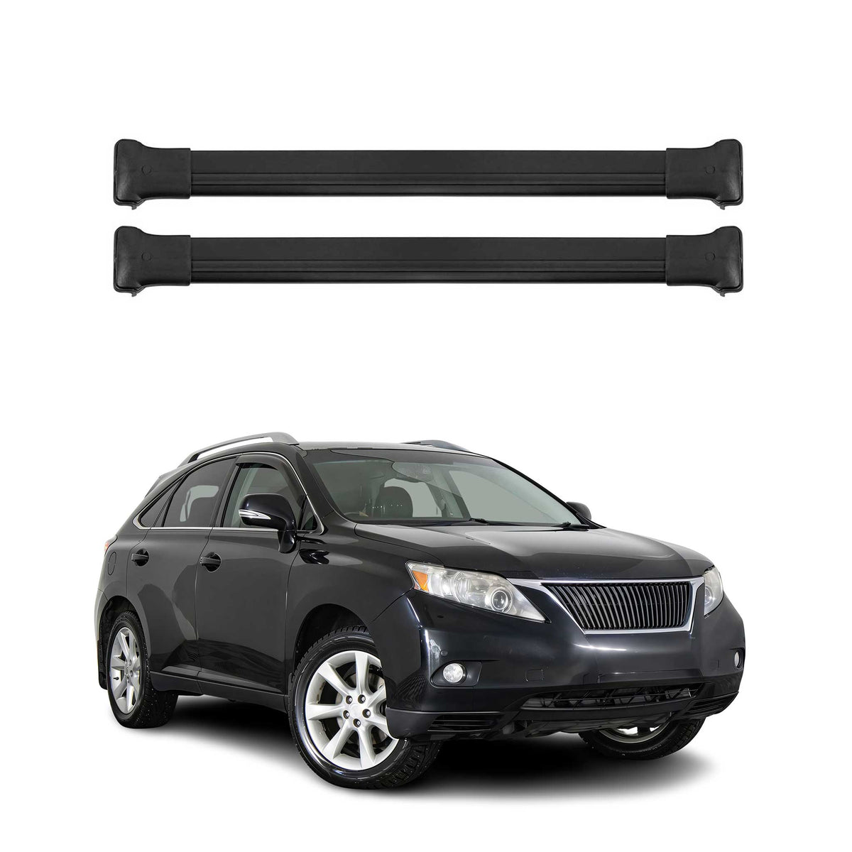 Dachträger Grundtäger für Lexus RX 350 2004-2015 75kg Aluminium Schwarz 2 tlg