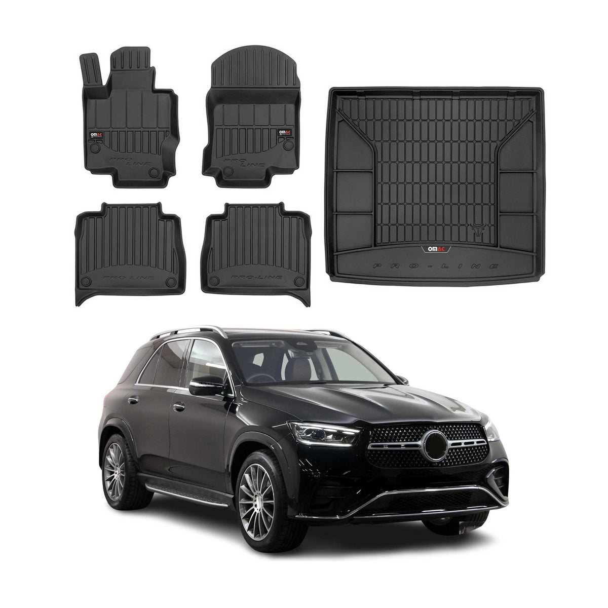 OMAC Fußmatten & Kofferraumwanne Set für Mercedes GLE V167 2019-2026 Gummi 5x Namma Markt