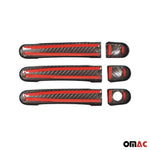 Türgriff Blende Carbon für VW Caddy 2003-2020 3Tür Kohlefaser Rot 6tlg