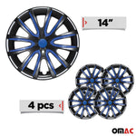 4x 14" Radkappen Radzierblenden Radblenden für VW für Audi ABS Schwarz Blau
