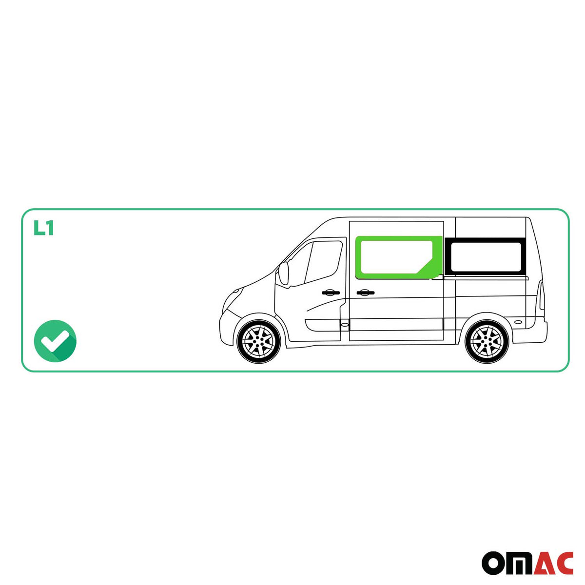 Seitenfenster Auto Fenster für Renault Master 2010-2024 Schwarz Rechts L1