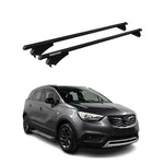Menabo Dachträger Grundtäger für Opel Crossland X 2017-2020 75kg Alu Schwarz 2x