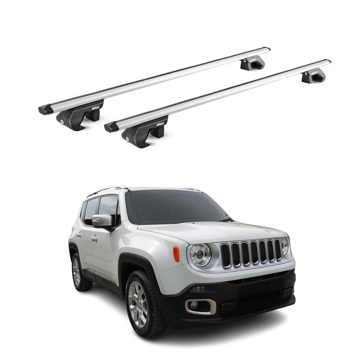 Dachträger Grundtäger für Jeep Renegade 2015-2025 90kg Alu Silber 2 tlg ABE