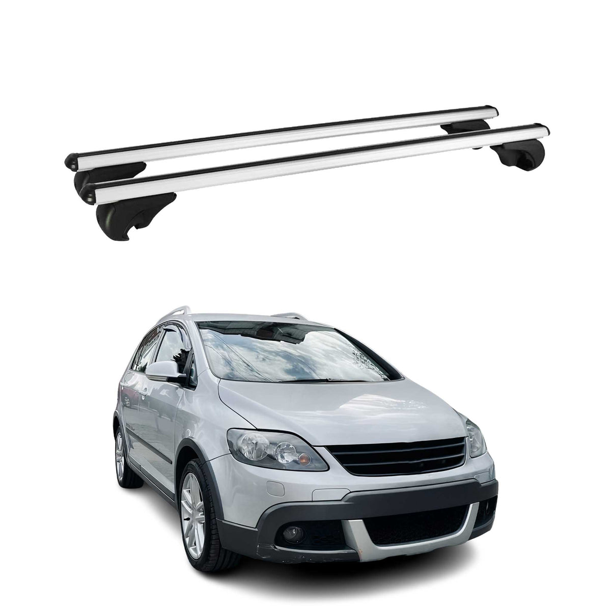 Dachträger Grundtäger für VW Golf Plus / Golf Variant 2004-2014 75kg Alu Grau 2x